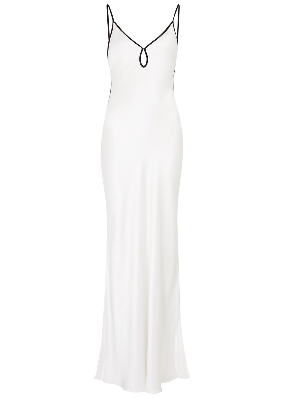 Shop Bec & Bridge Cedar City Satin Maxi Dress In White