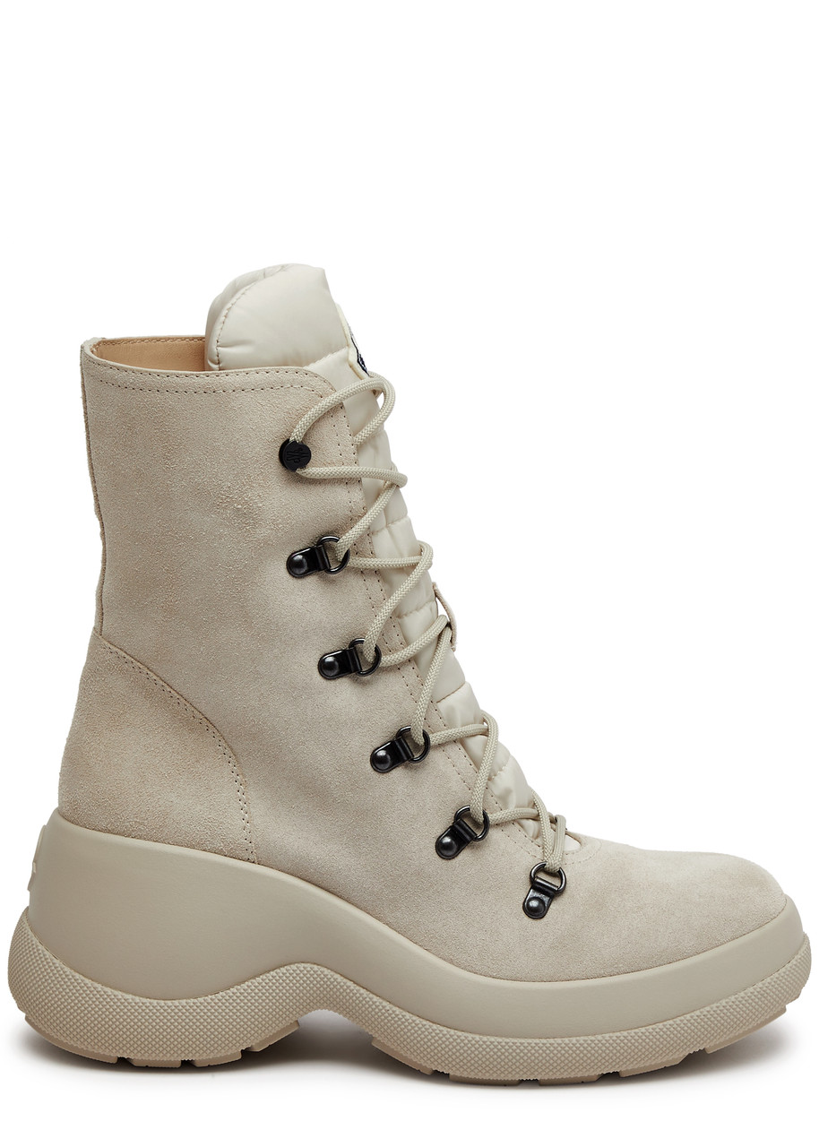 Moncler Resile Trek Suede Ankle Boots In Brown