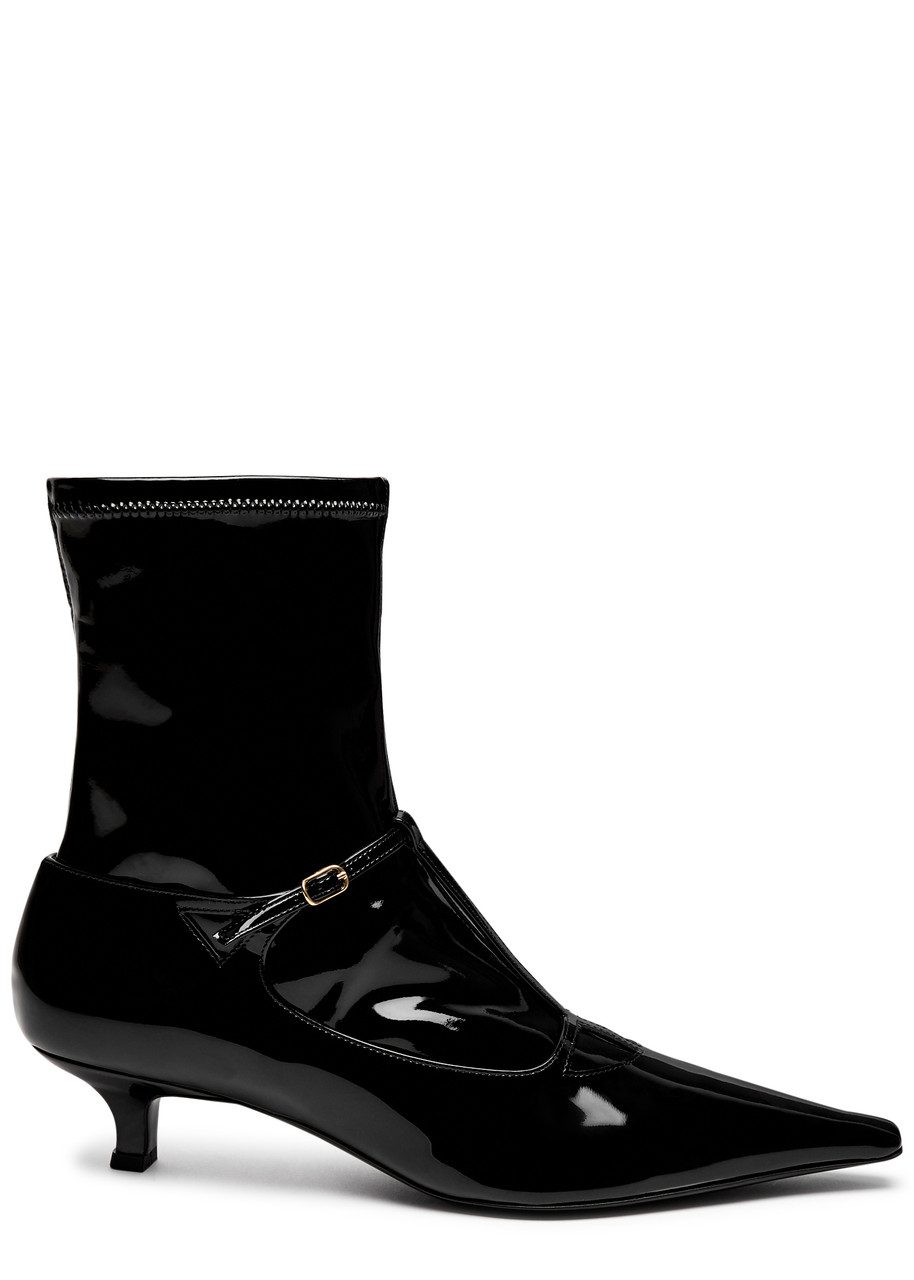 Shop The Row Cyd 50 Patent Leather Ankle Boots In Black