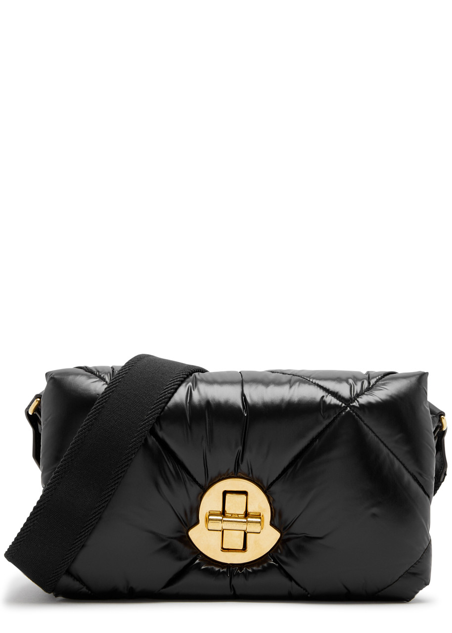 Moncler Puf Quilted Shell Cross-body Bag In Black
