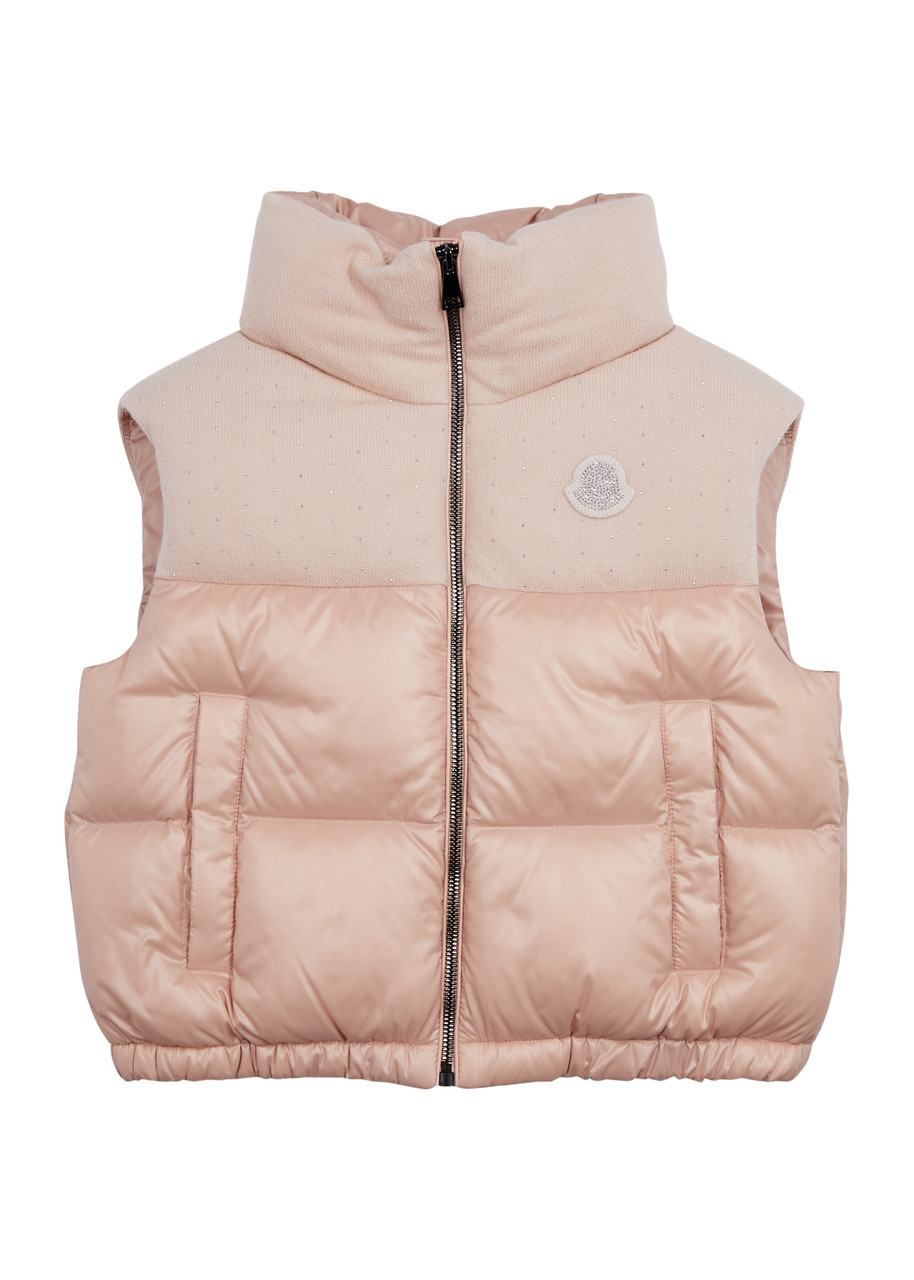 Moncler Kids Suzan Wool-blend And Shell Gilet (8-10 Years) In Pink