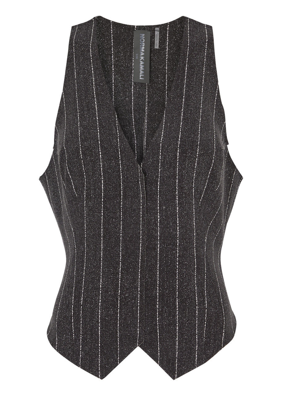 Norma Kamali Striped Stretch-jersey Vest - Black - M (UK12 / M)