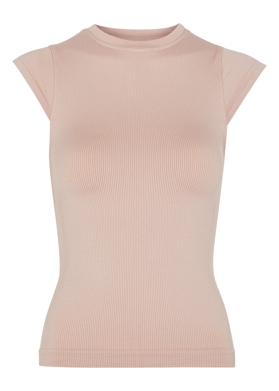 Prism2 Rouse Ribbed Stretch-jersey T-shirt In Light Pink