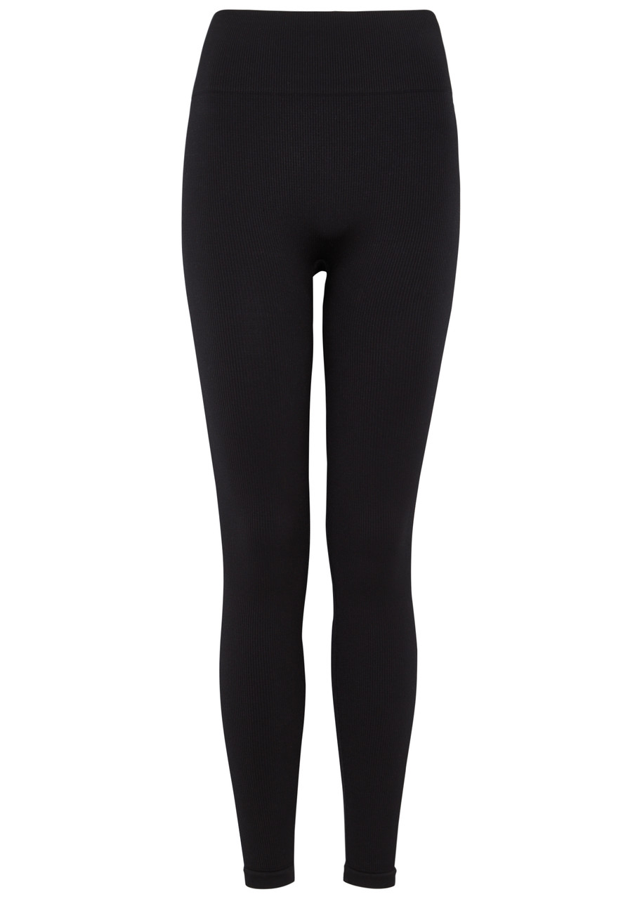 Prism2 Awaken Ribbed Stretch-jersey Leggings In Black