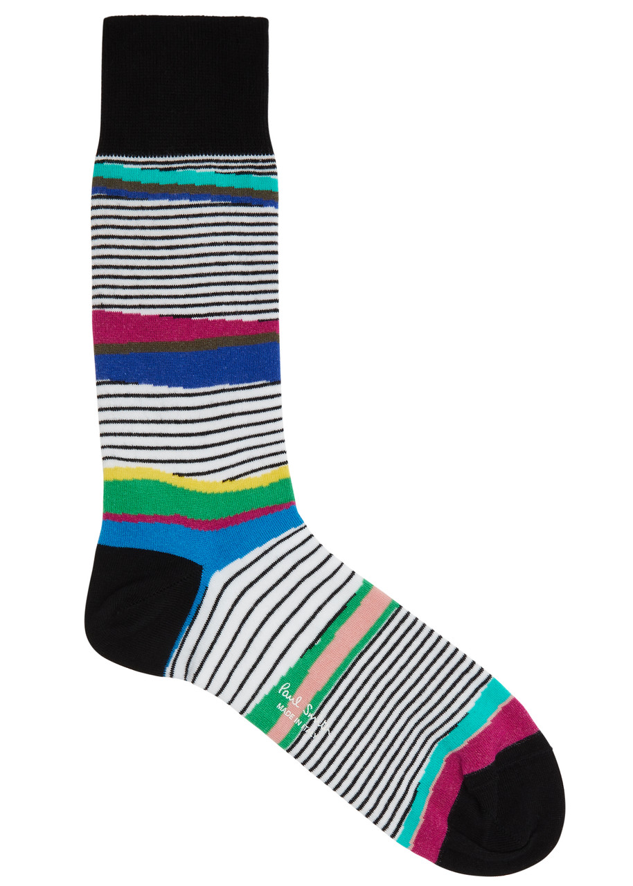 Paul Smith Eli Striped Stretch-cotton Socks In Multicoloured