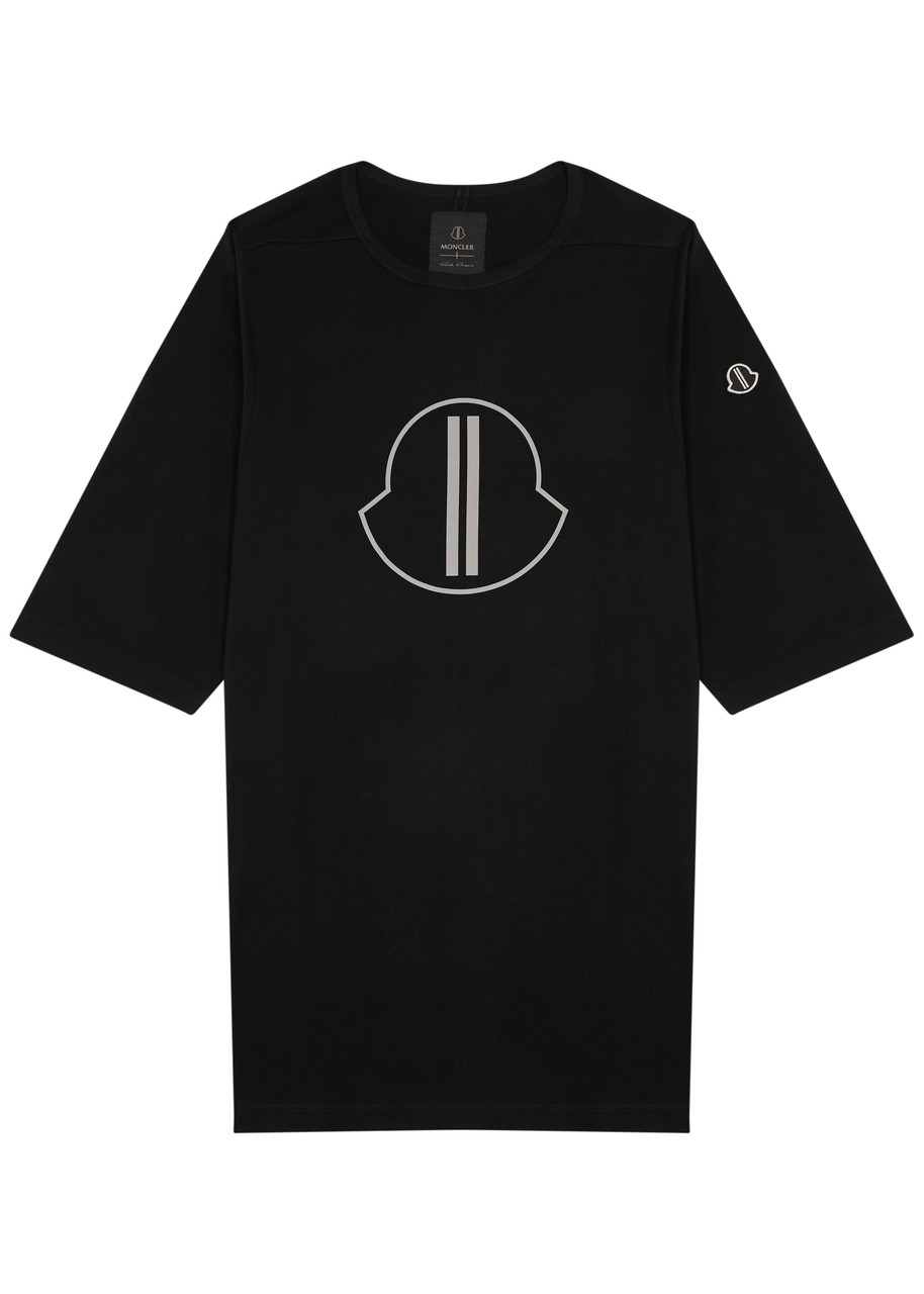 Rick Owens X Moncler Logo-print Cotton T-shirt In Black