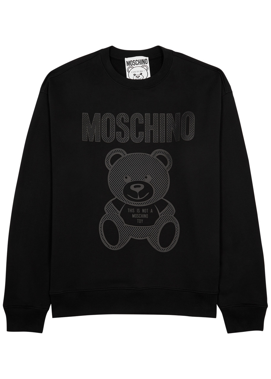 Moschino Logo-print Cotton Sweatshirt In Black
