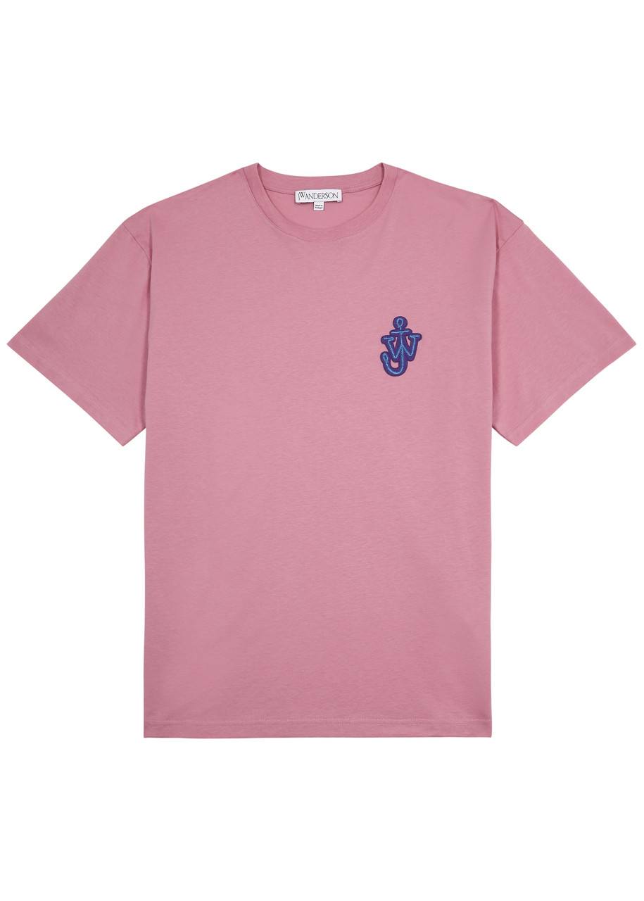 Shop Jw Anderson Logo Cotton T-shirt In Pink