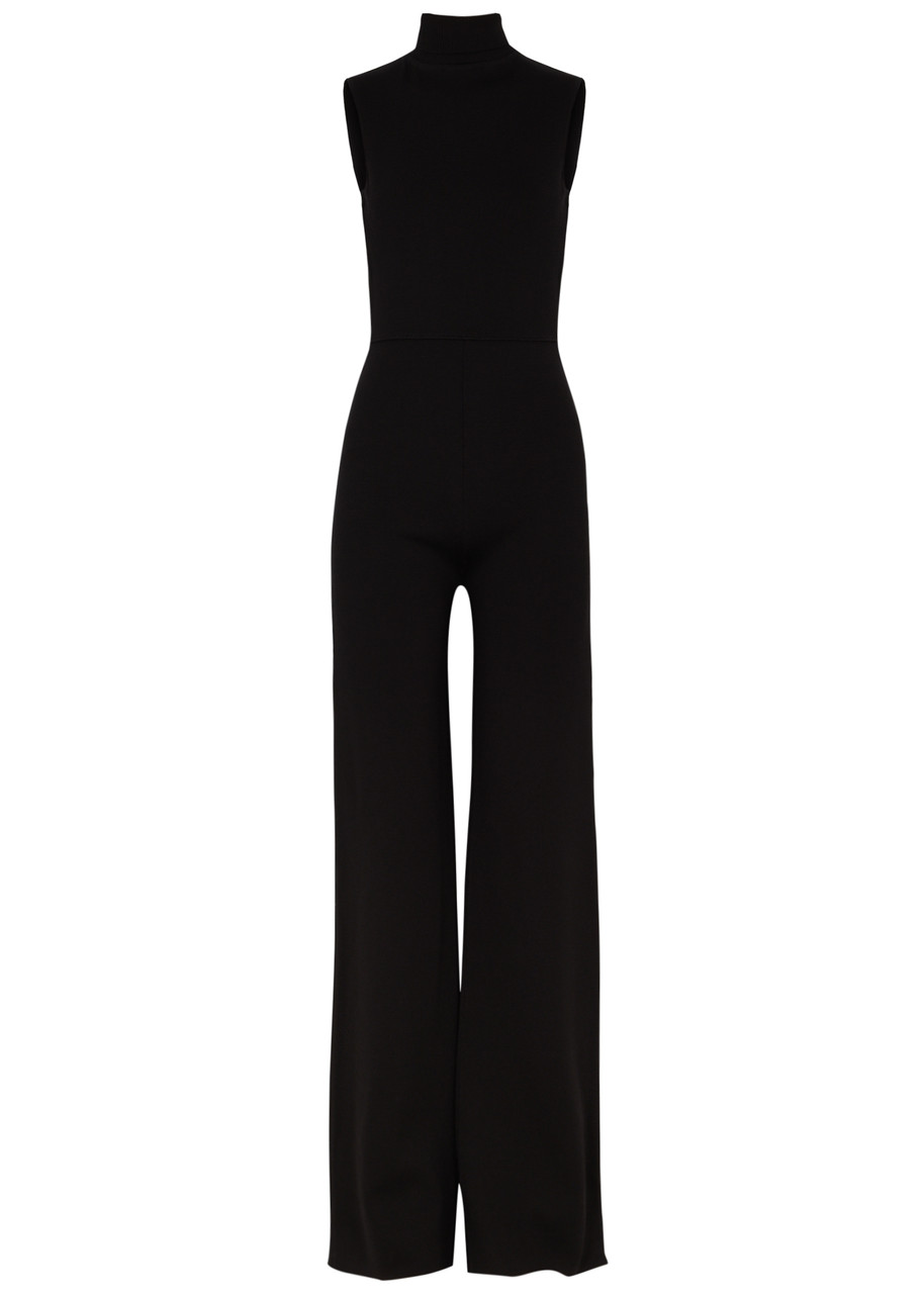 Shop Gauge81 Gijon Open-back Knitted Jumpsuit In Black