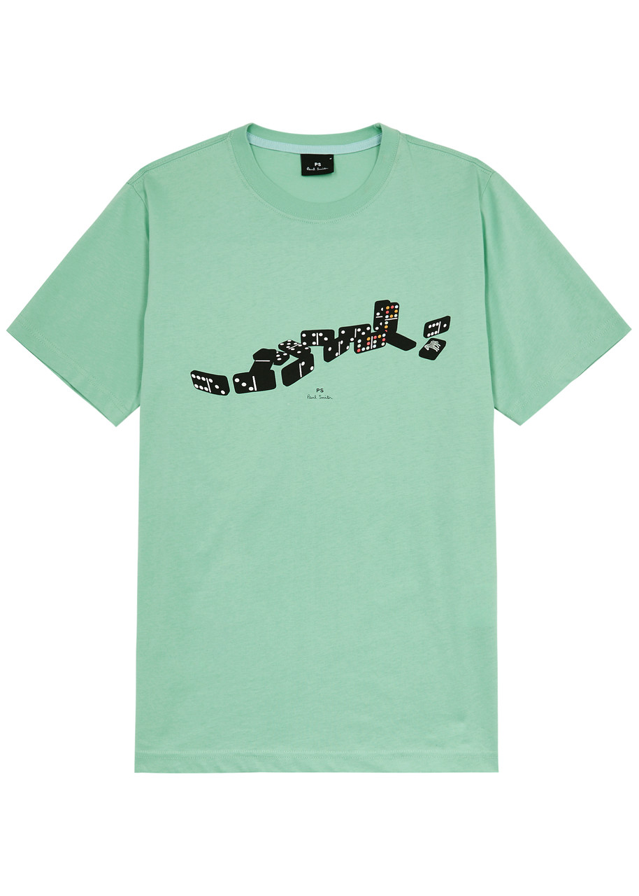 Ps By Paul Smith Dominos Printed Cotton T-shirt In Green