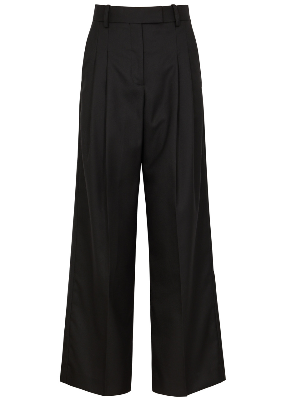 By Malene Birger Cymbaria Wide-leg Twill Trousers In Black