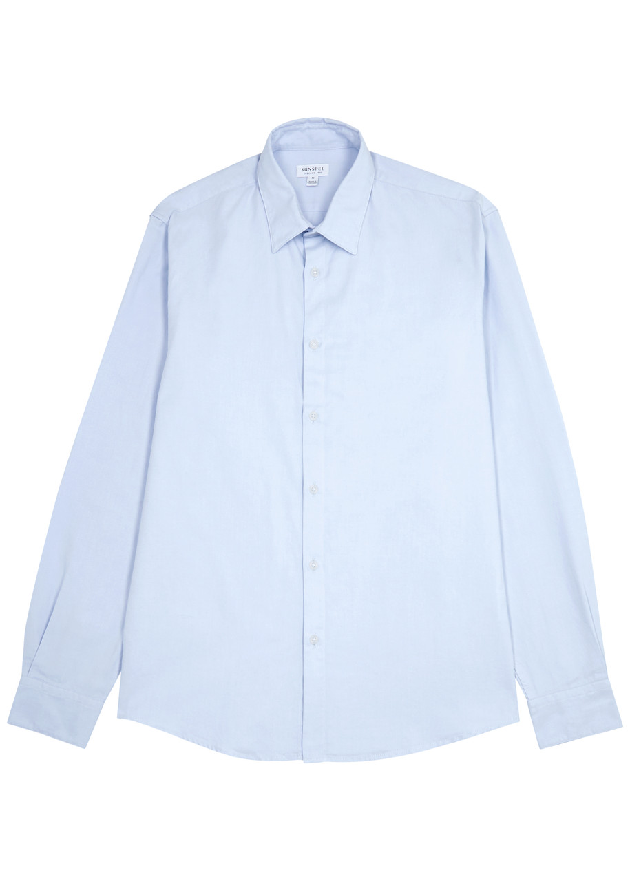 Sunspel Cotton Oxford Shirt In Blue