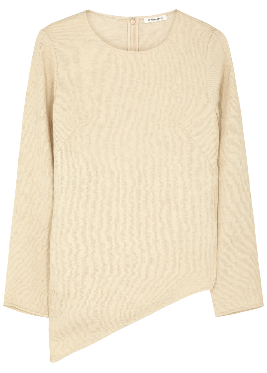 Shop By Malene Birger Siimone Asymmetric Woven Top In Beige