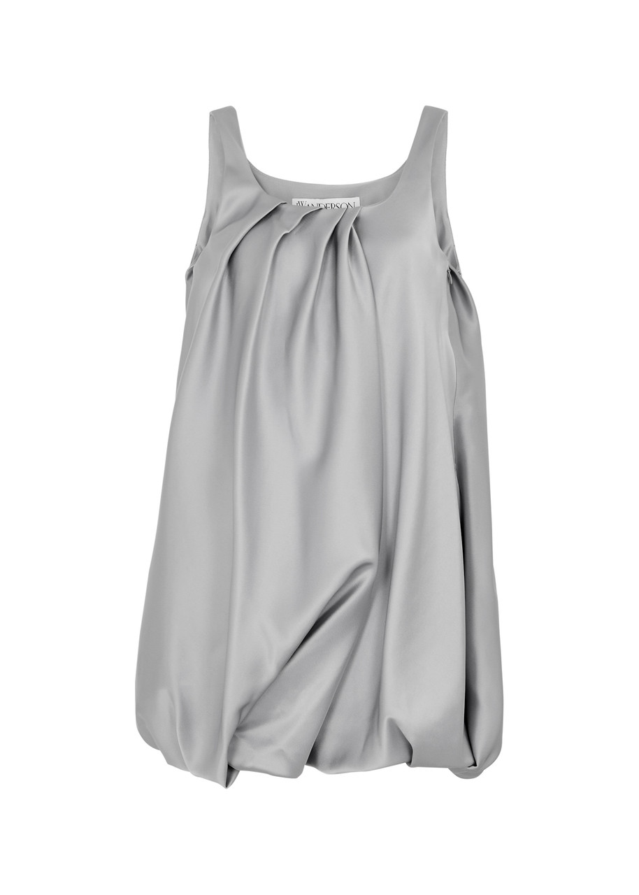 Jw Anderson Twisted Metallic-finish Minidress In Silver