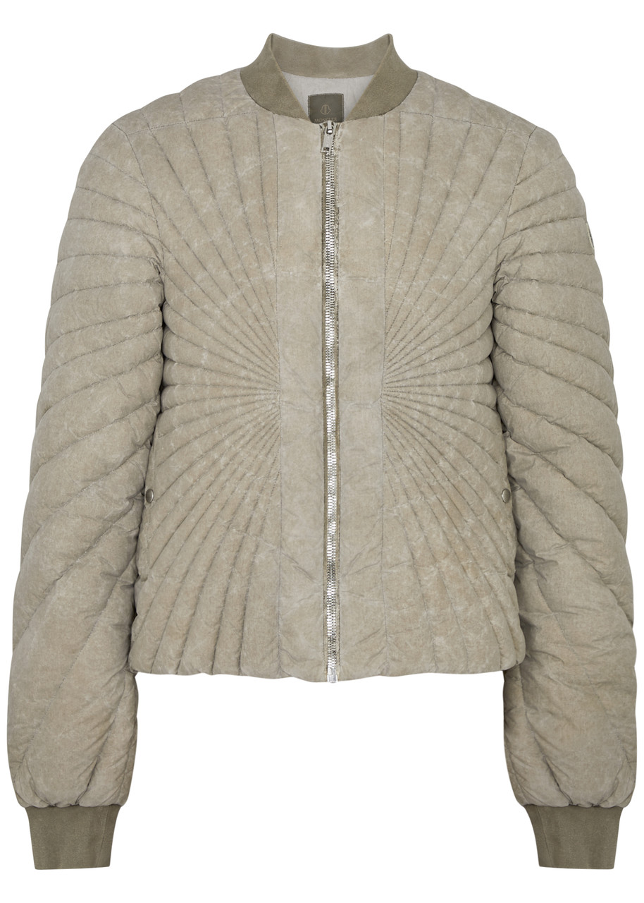 Rick Owens X Moncler Radiance Quilted Shell Jacket In Taupe
