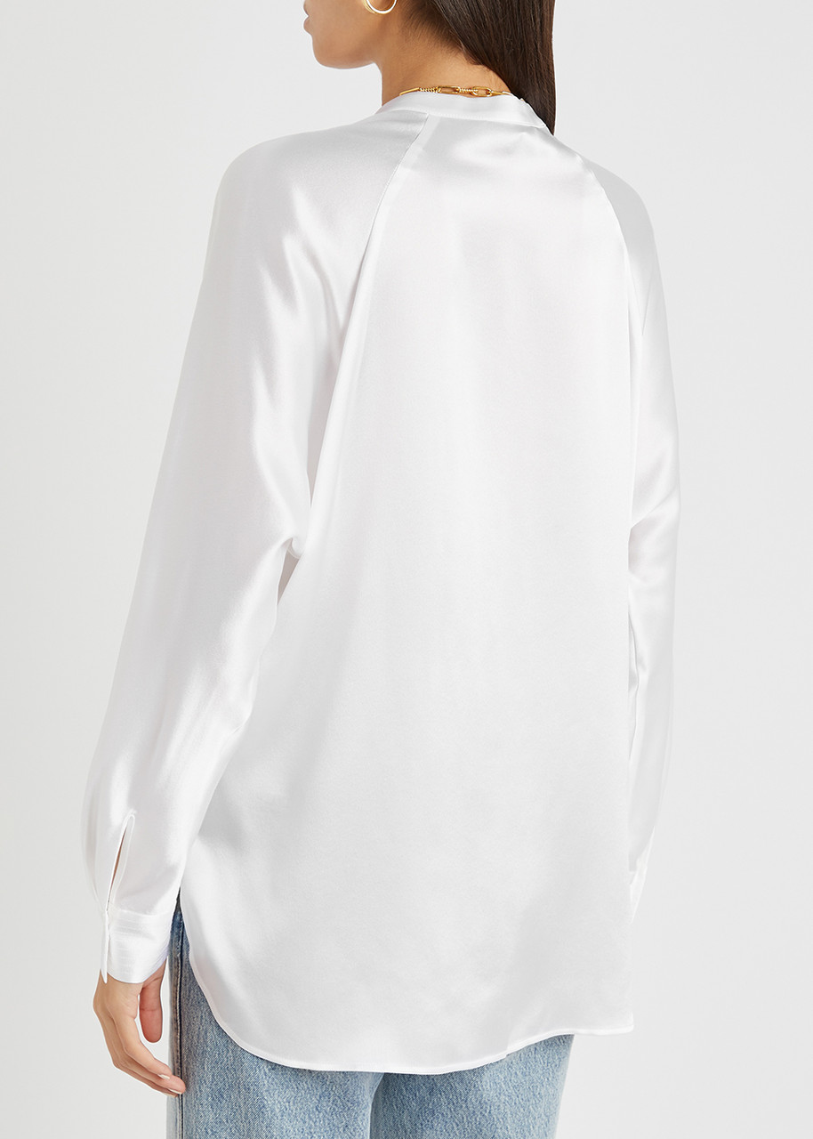  Vince Silk Blouse - White - L 