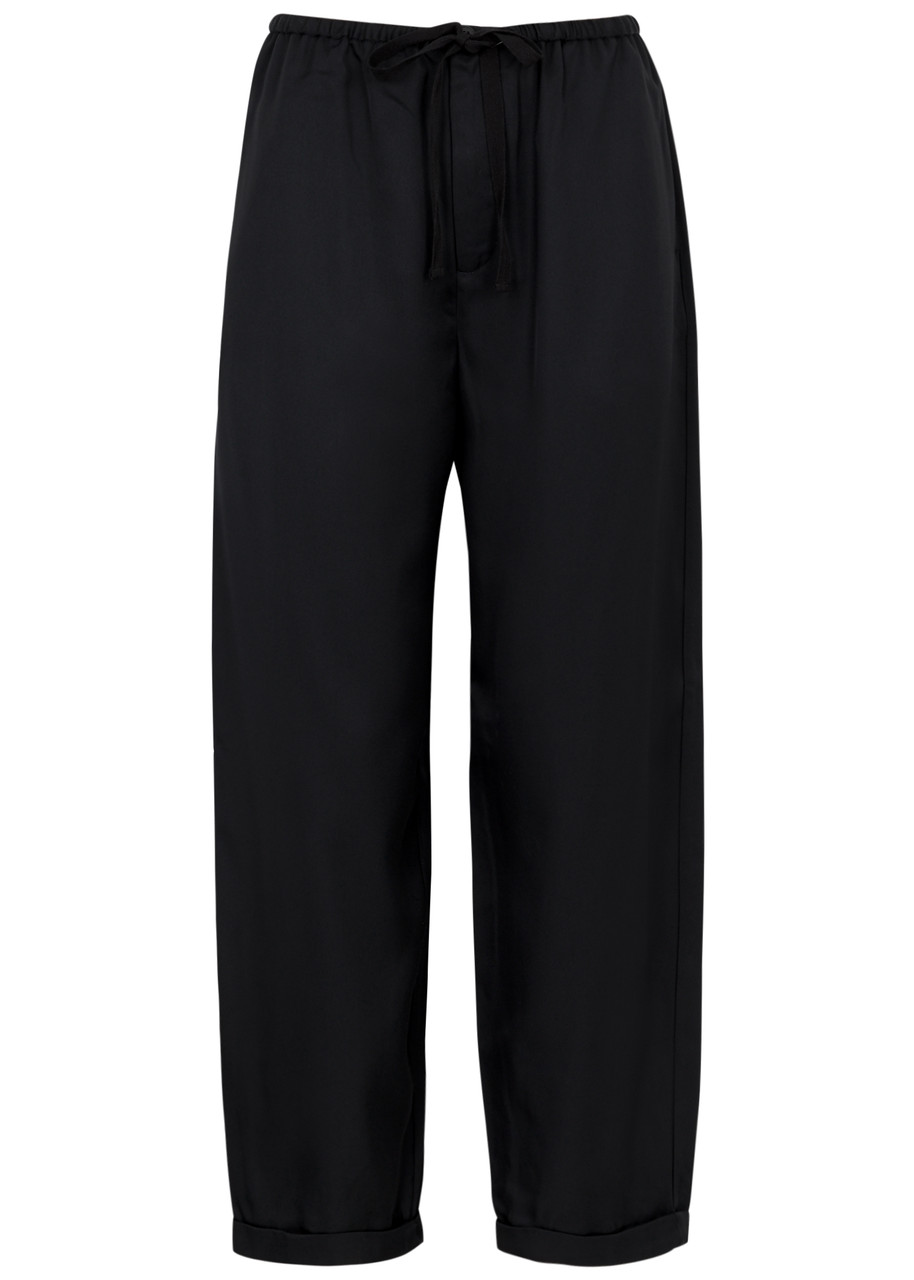 By Malene Birger Joanni Wide-leg Twill Trousers In Black