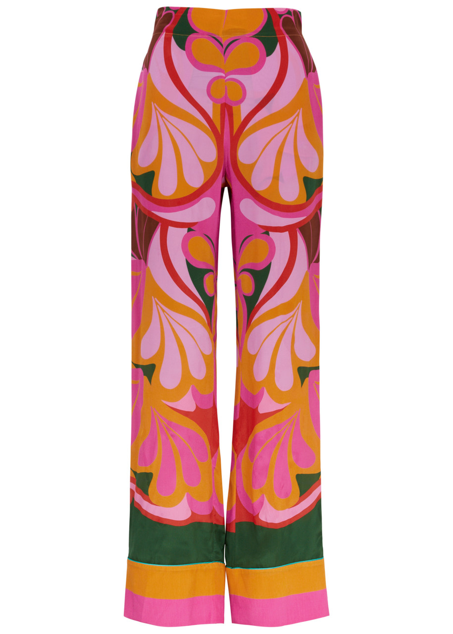 BORGO DE NOR BORGO DE NOR HAVANA PRINTED SATIN TROUSERS