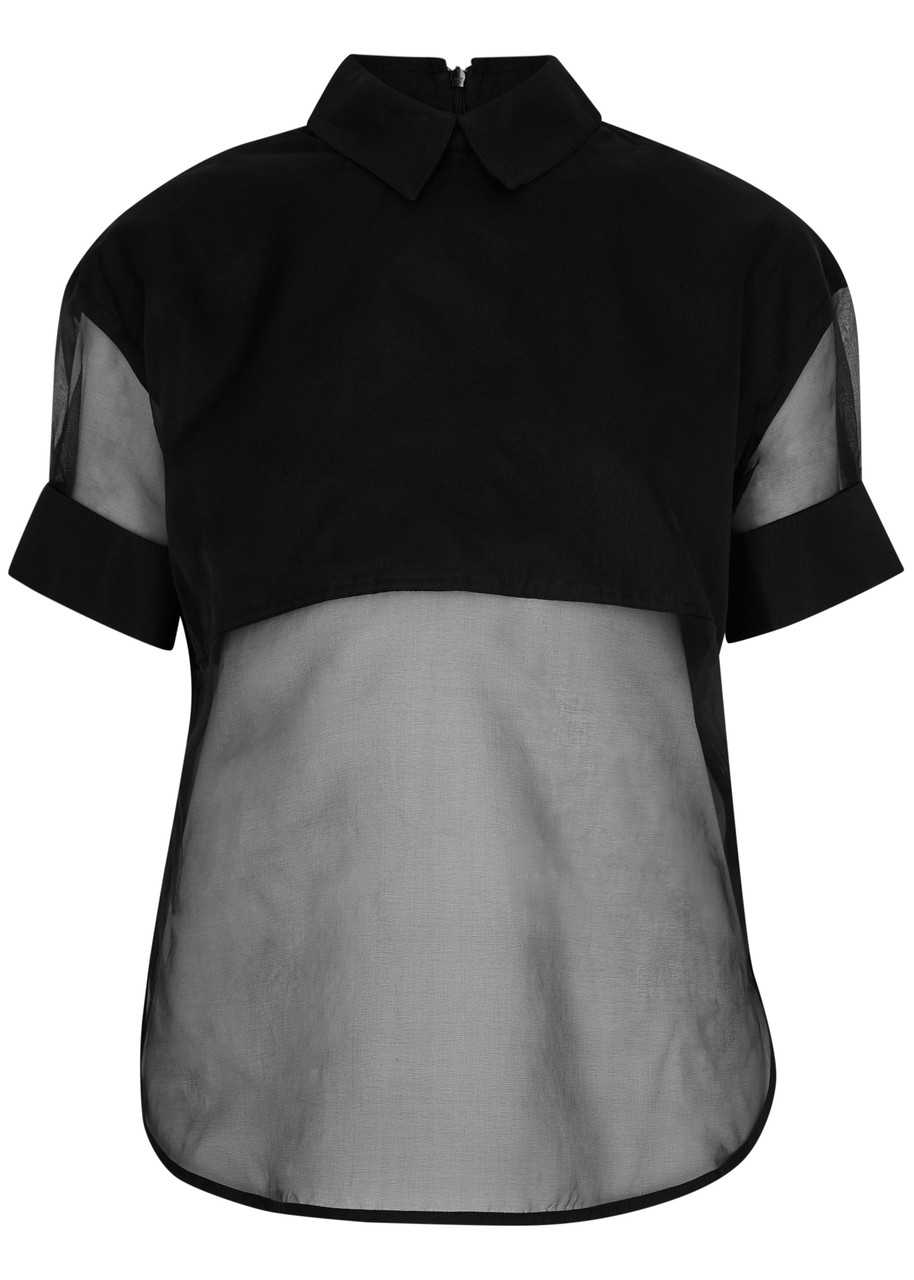 Foemina Juniper Silk-organza Shirt In Black