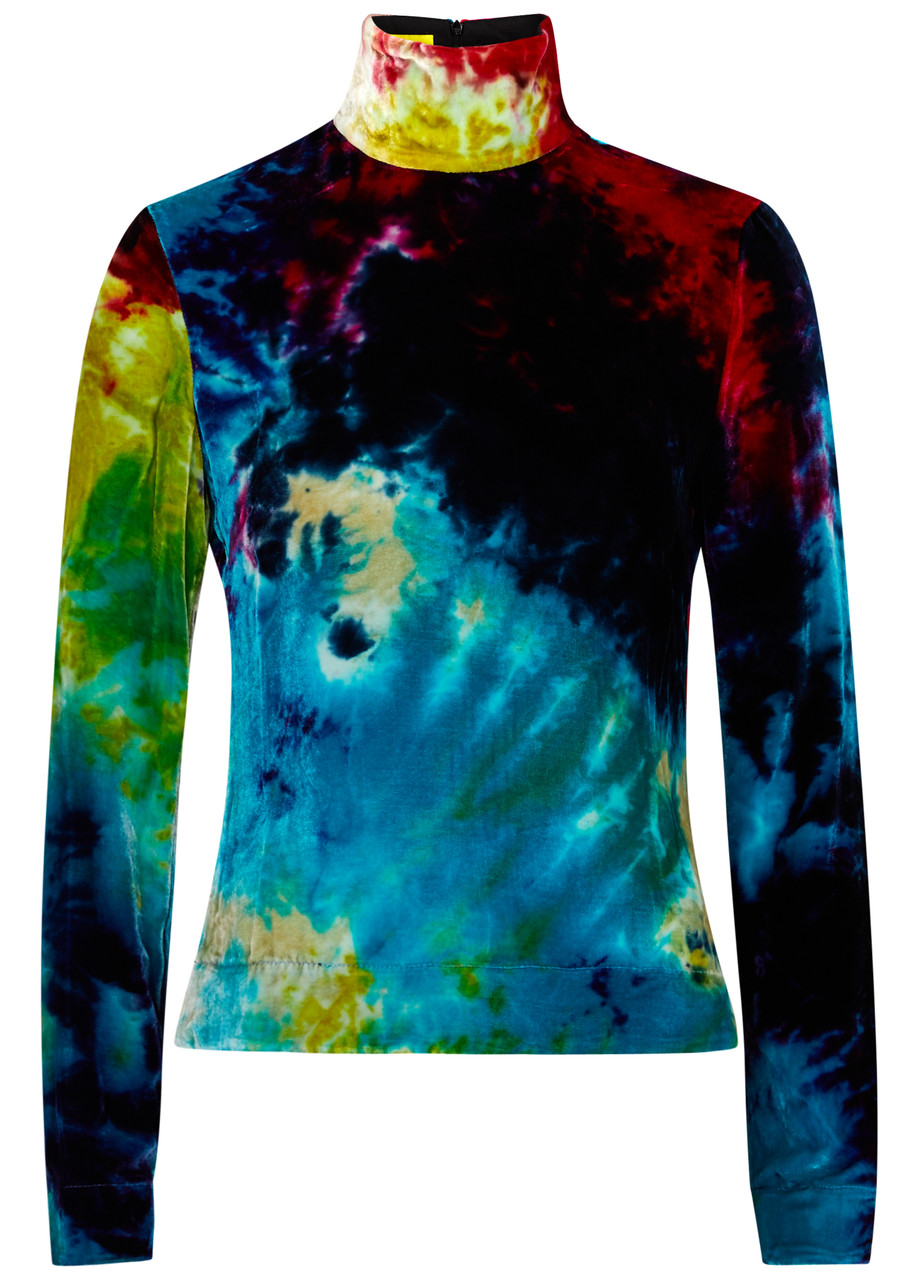 Marques' Almeida Tie-dye Velvet Top In Multicoloured