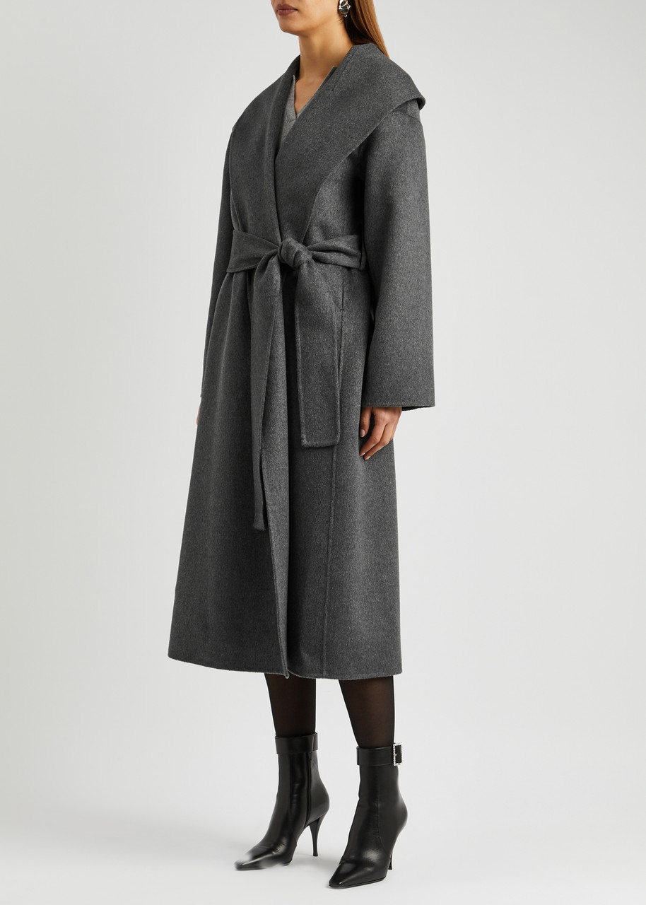  Aexae Wool-blend Wrap Coat - Grey - S (uk8-10 / S) 