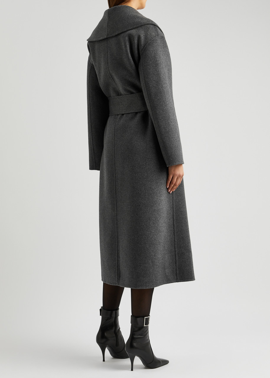 Aexae Wool-blend Wrap Coat - Grey - S (uk8-10 / S) 