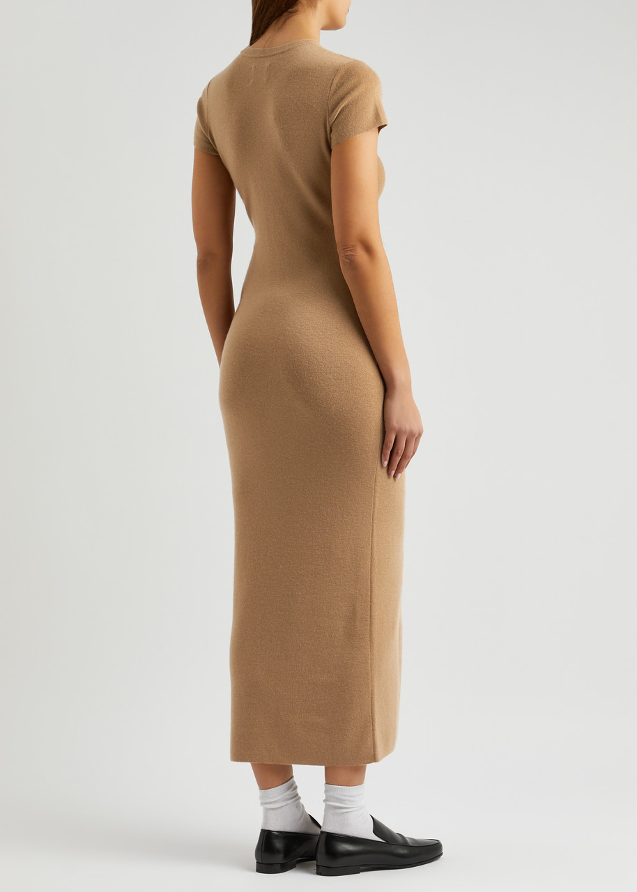  Aexae Cashmere Midi Dress - Tan - M (uk12 / M) 