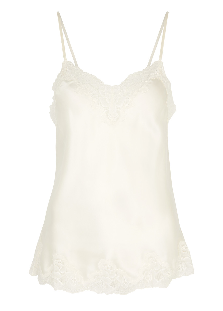 Nk Imode Morgan Lace-trimmed Silk Camisole In Ivory