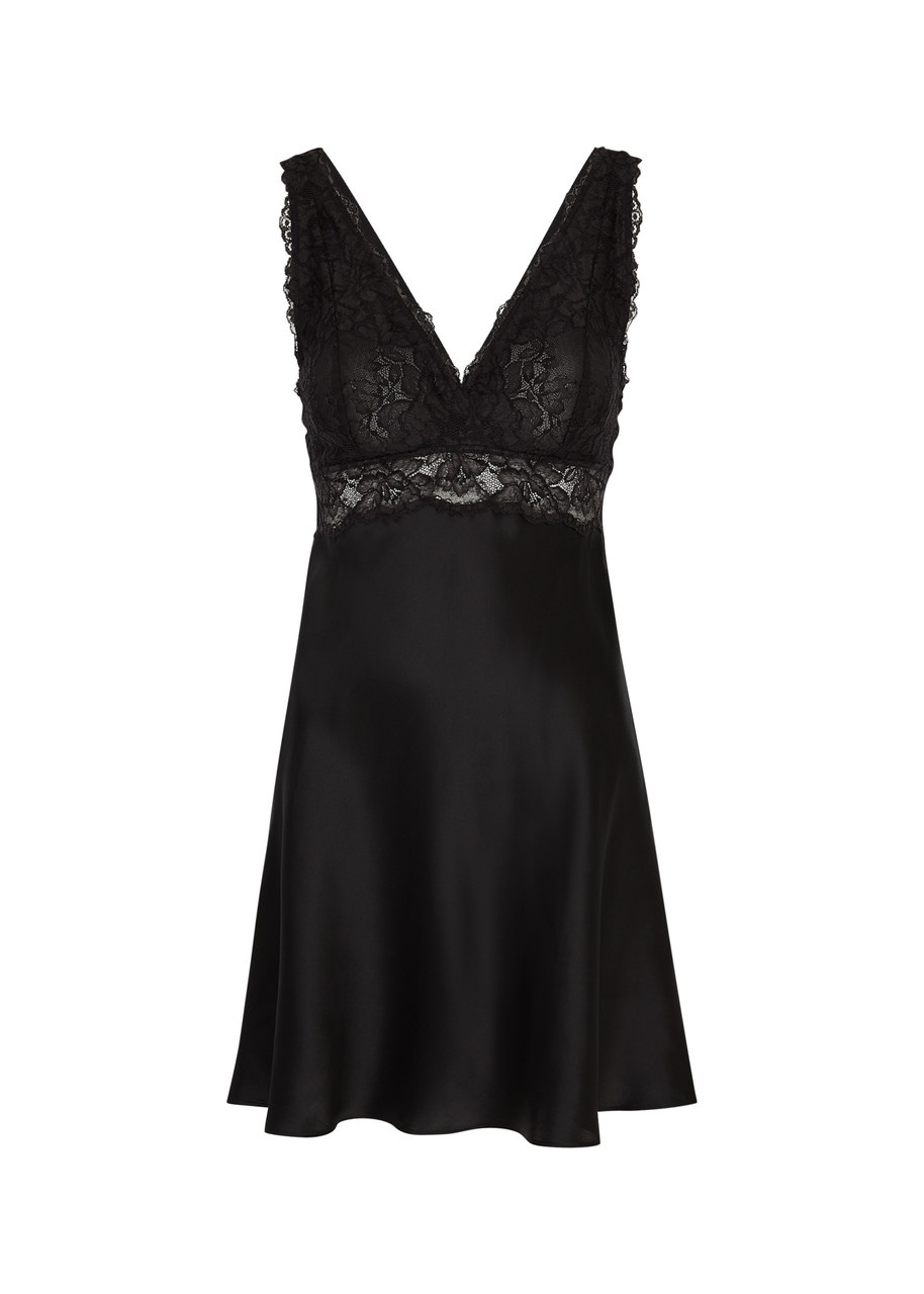 Nk Imode Morgan Bust Support Silk Chemise In Black