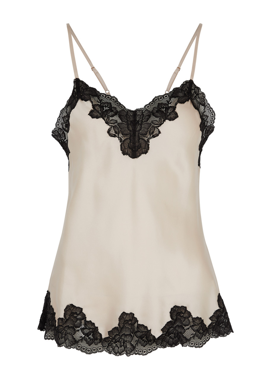 Nk Imode Morgan Lace-trimmed Silk Camisole In Cream