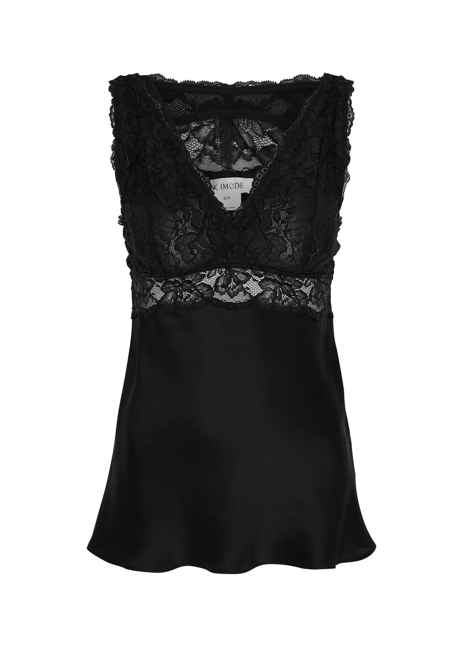 Nk Imode Morgan Bust Support Silk Camisole In Black