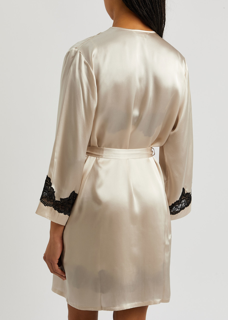 Nk Imode Morgan Silk Robe - Cream - M (uk12 / M) 