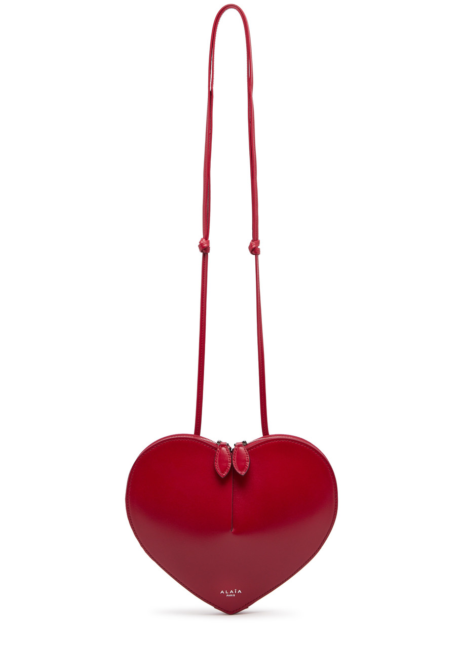 Alaïa Le Coeur Leather Cross-body Bag In Red