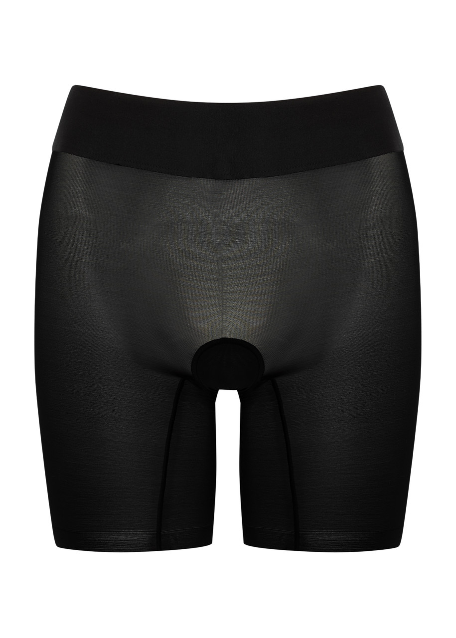 Shop Wolford Sheer Touch Control Shorts In Black