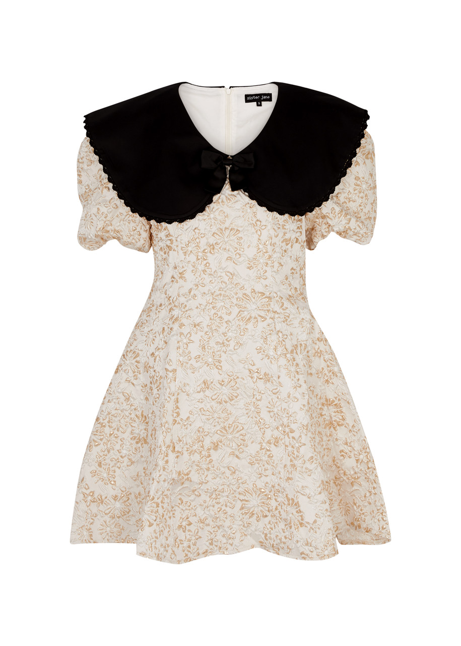 Sister Jane Raphael Metallic Cloqu Mini Dress In Gold | ModeSens