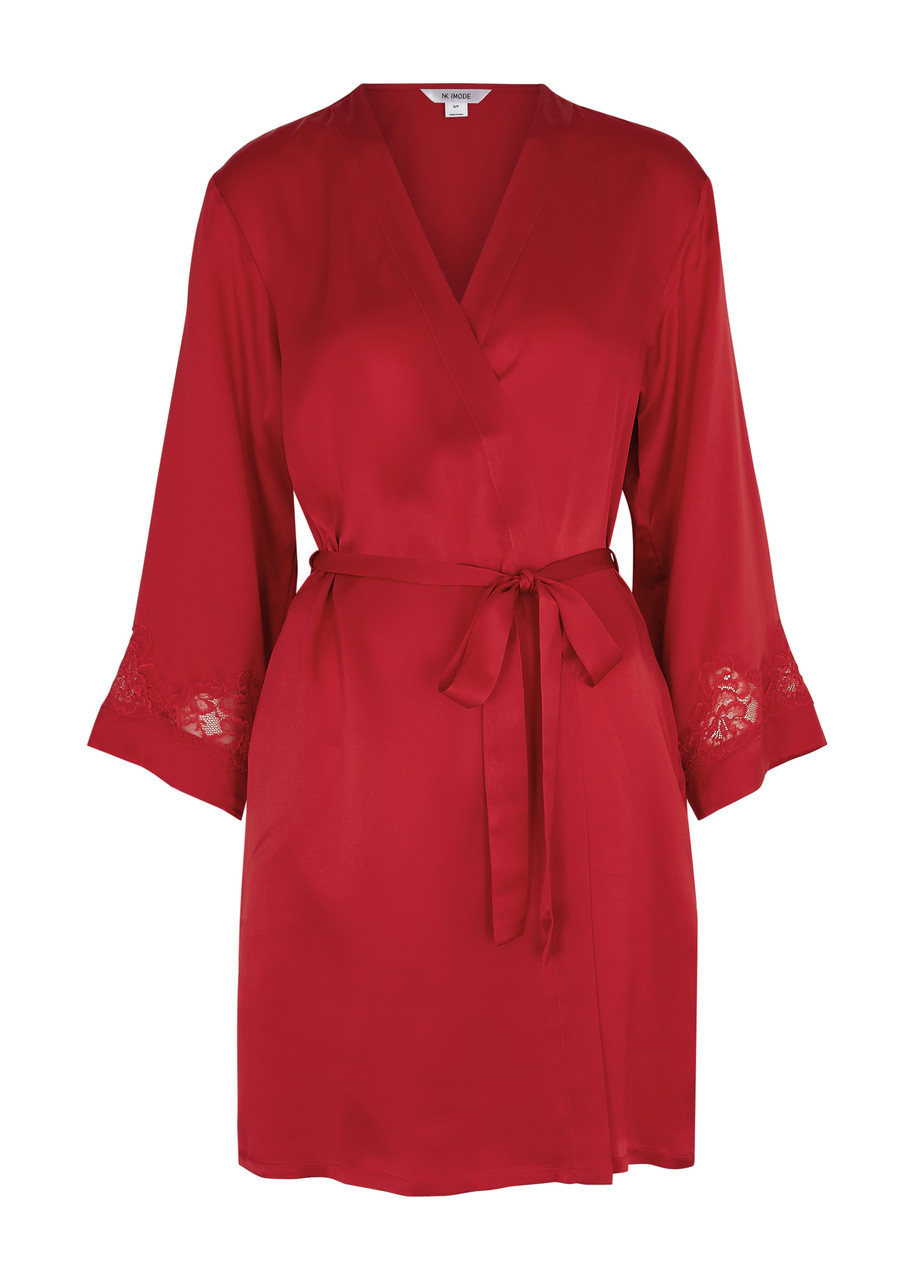 Nk Imode Morgan Silk Dressing Gown In Red