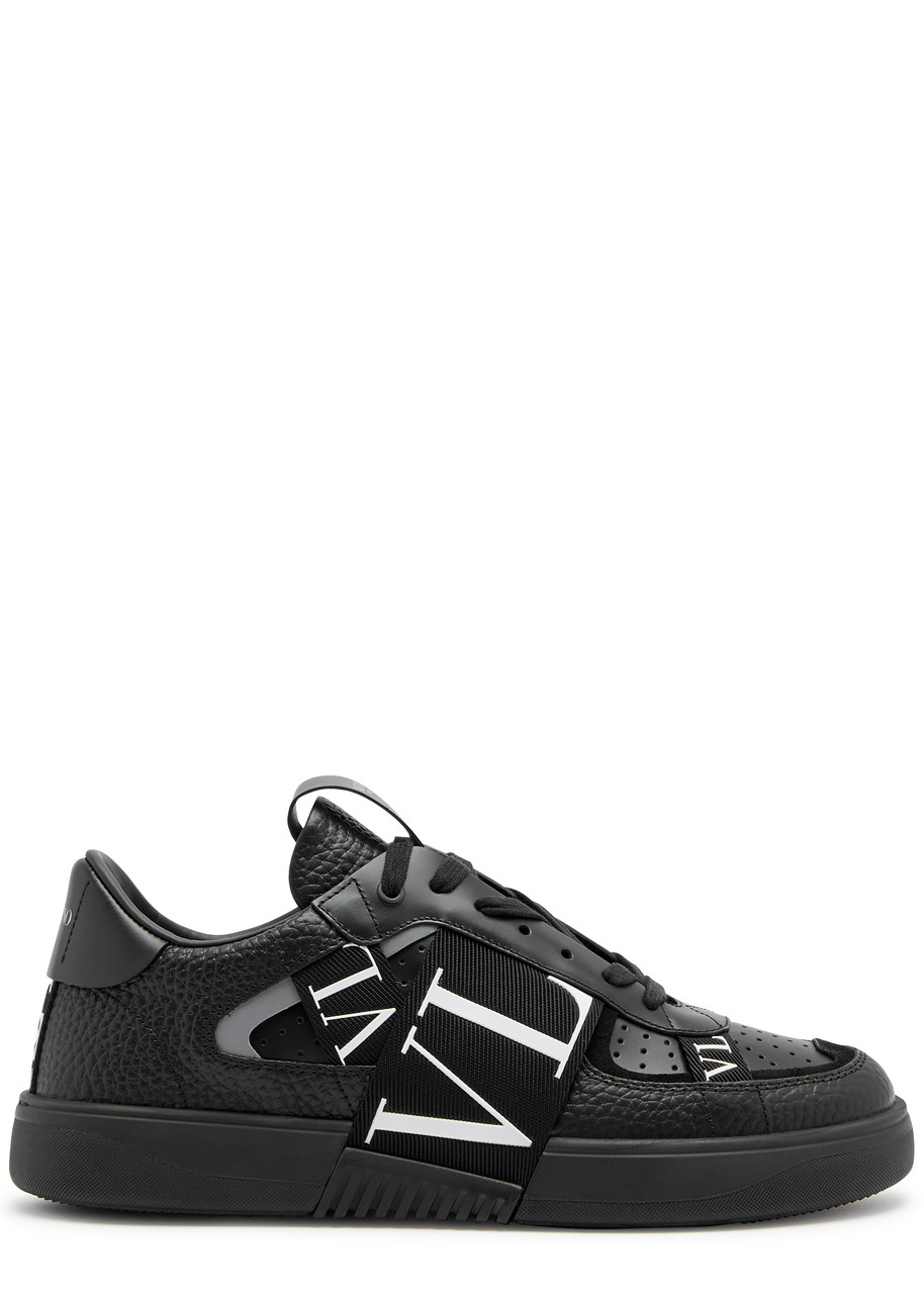 Valentino Garavani Vl7n Panelled Leather Trainers In Black