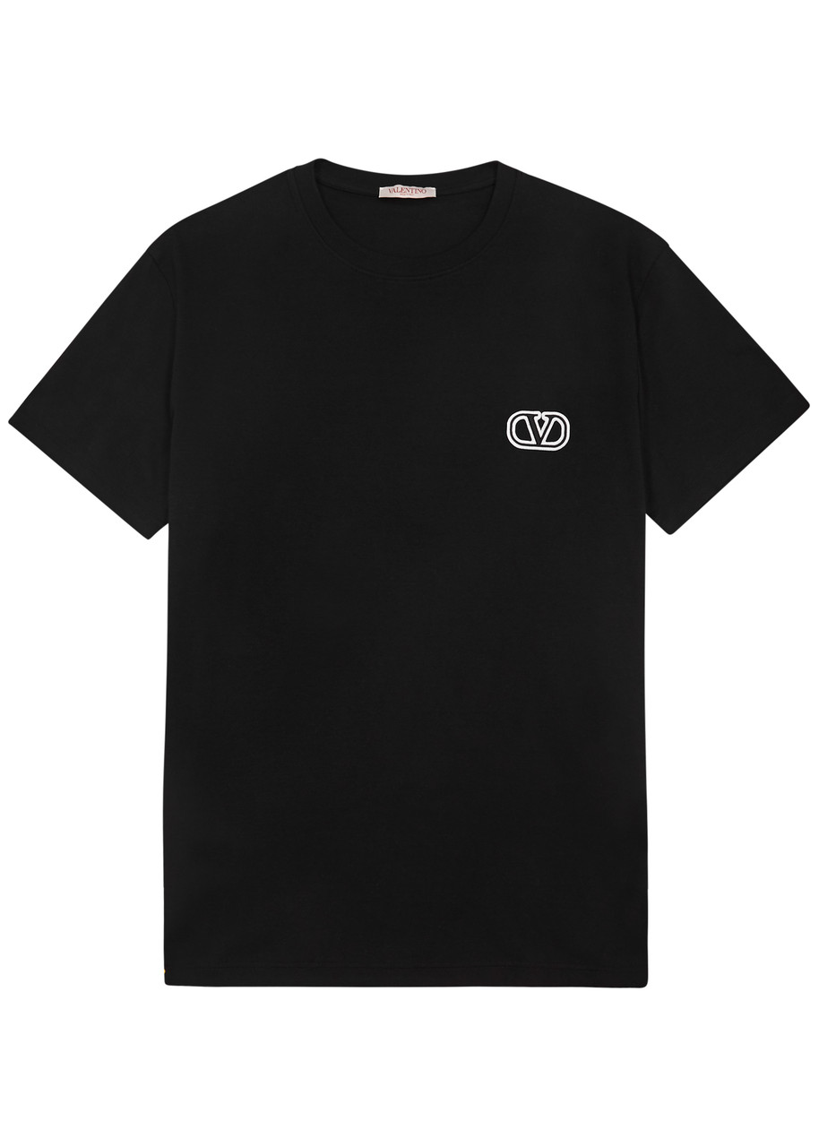 Valentino Vlogo Cotton T-shirt In Black