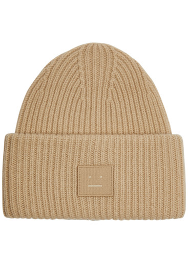 ACNE STUDIOS Pansy Face ribbed wool beanie | Harvey Nichols