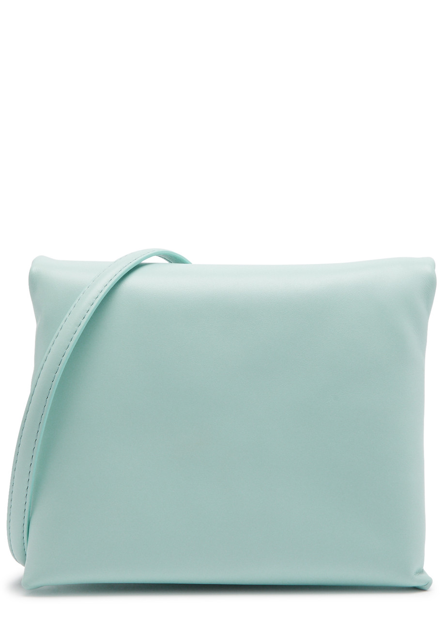 Marni Prisma Mini Leather Pouch In Light Blue