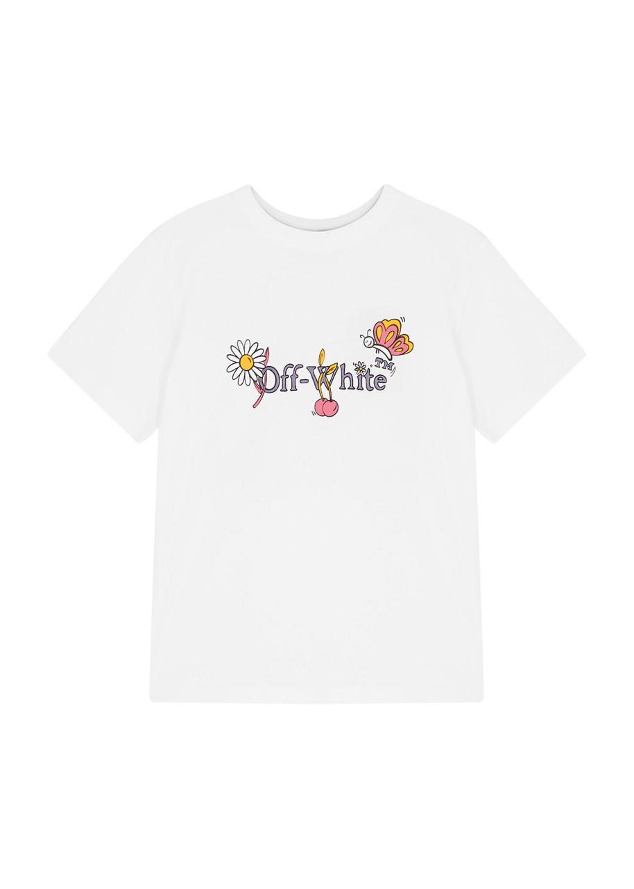 Off-white Kids Logo Printed Cotton T-shirt (4-10 Years)