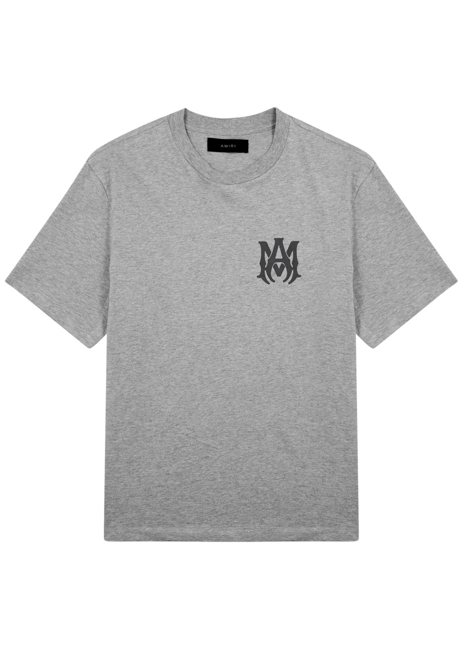 Amiri Logo-print Cotton T-shirt In Grey