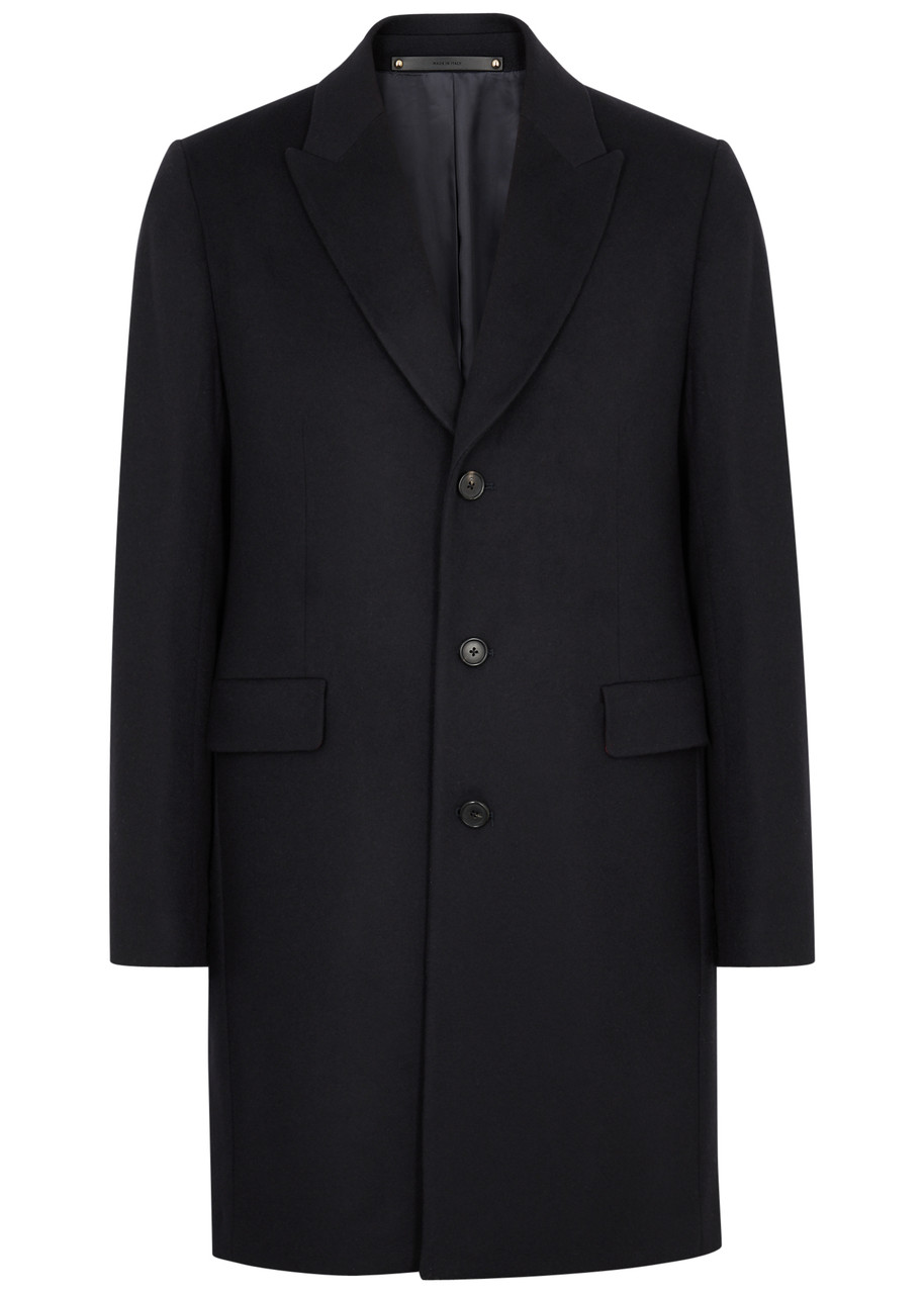 Shop Paul Smith Wool And Cashmere-blend Coat In Navy