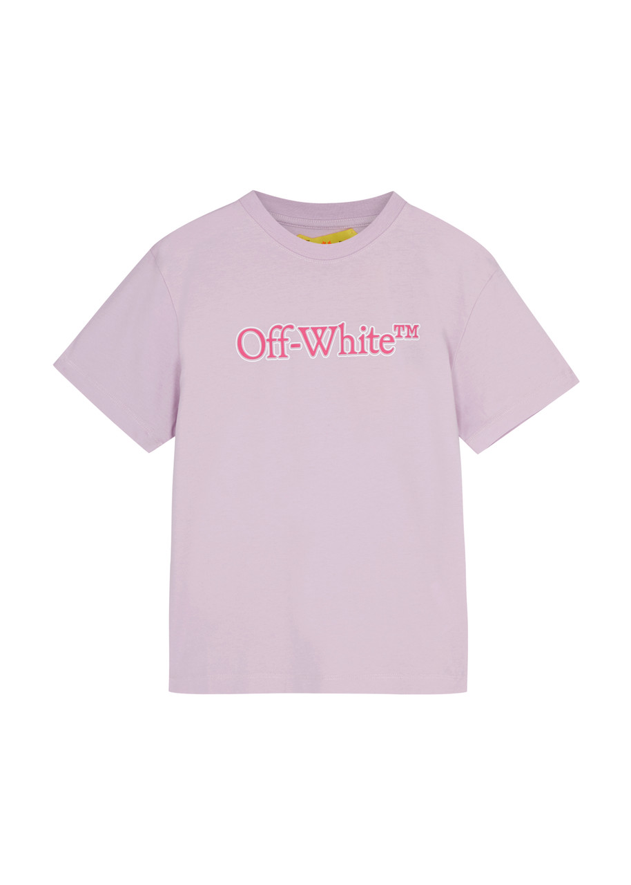 Off-white Kids Logo-print Cotton T-shirt (4-10 Years) In Lilac