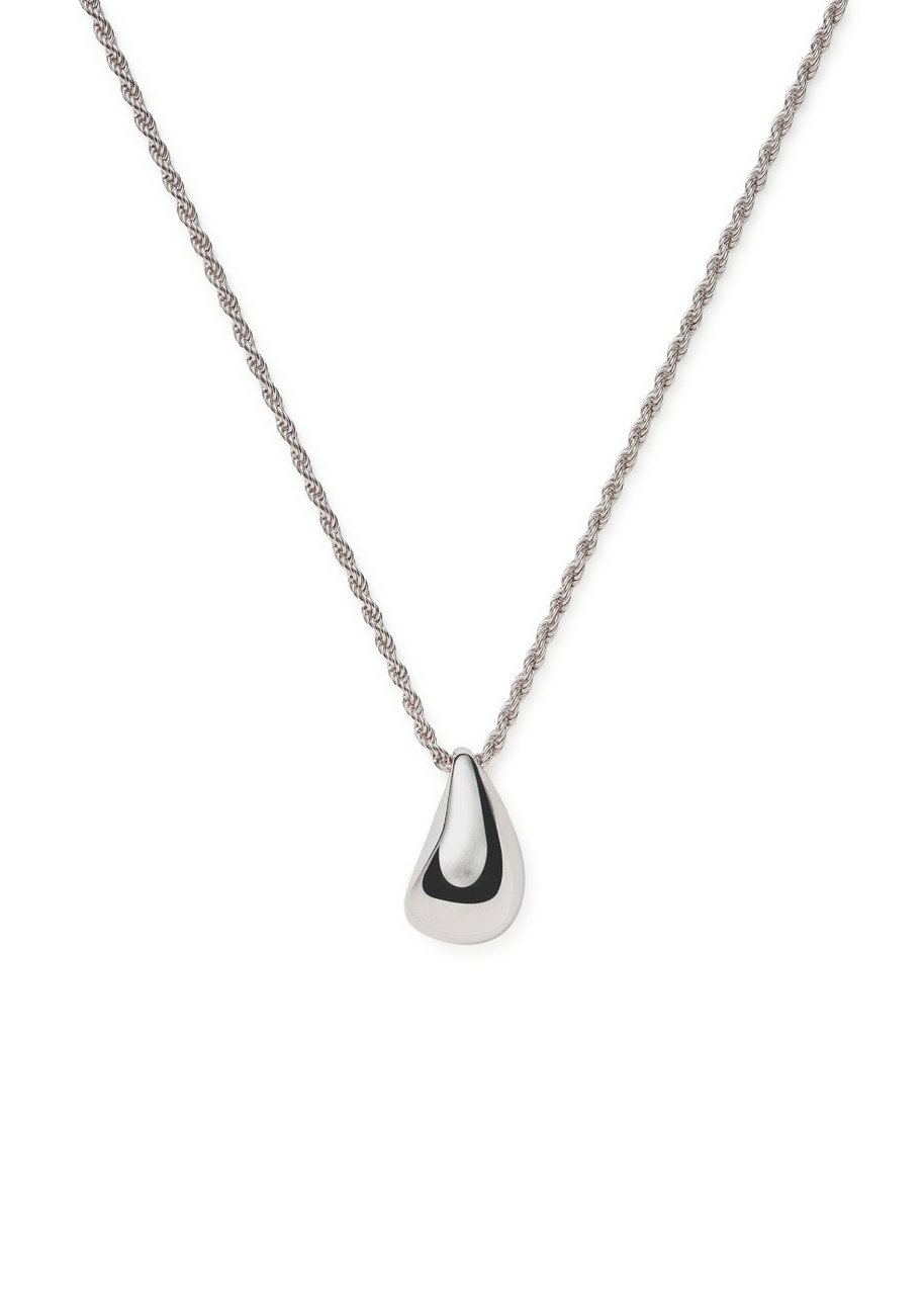 Missoma Savi Droplet Rhodium-plated Necklace In Silver