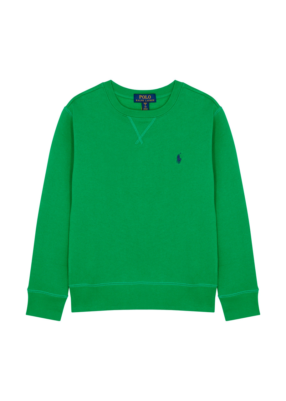 Polo Ralph Lauren Kids Logo Cotton-blend Sweatshirt (7-8 Years) In Green