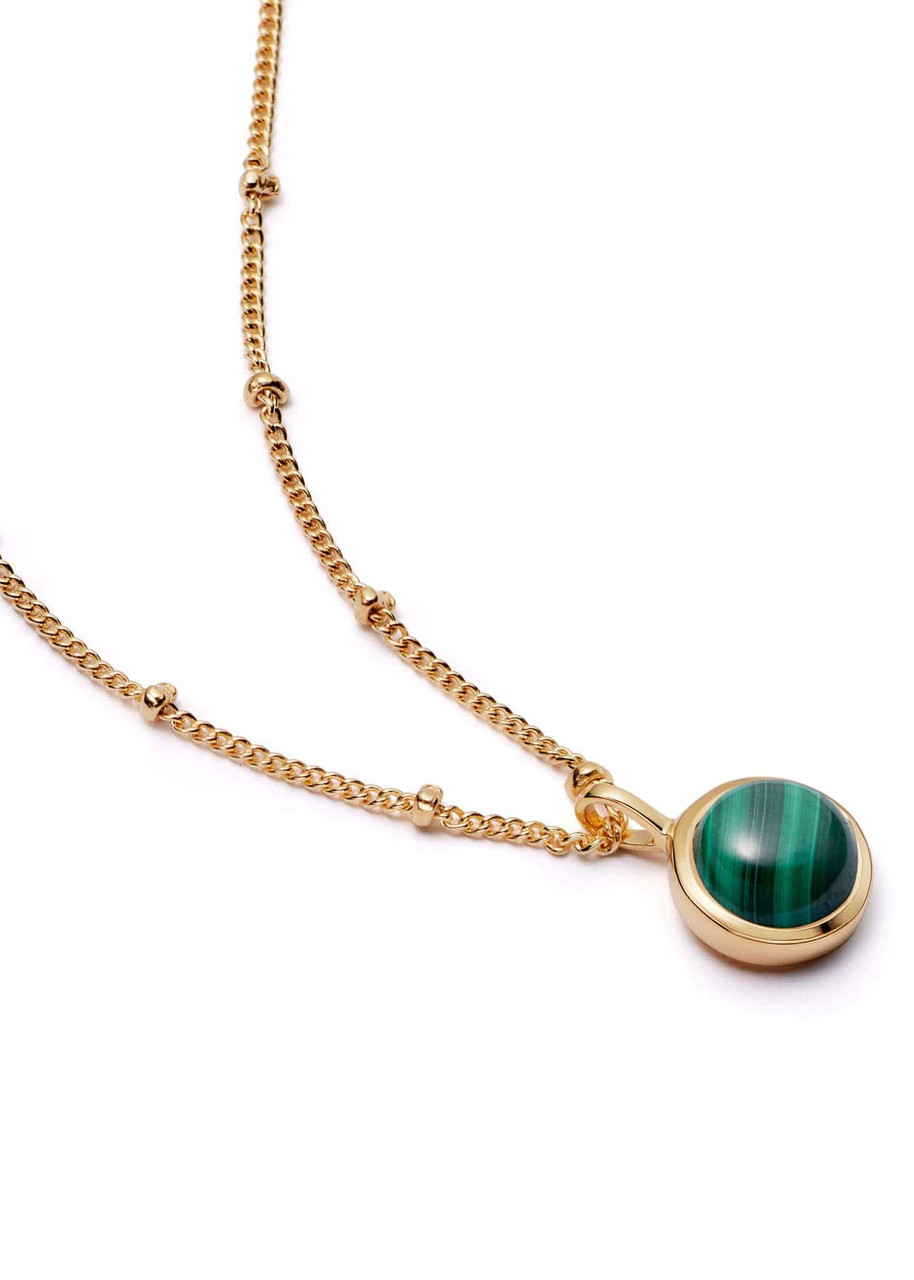 Daisy London Healing Stone 18kt Gold-plated Necklace In Green