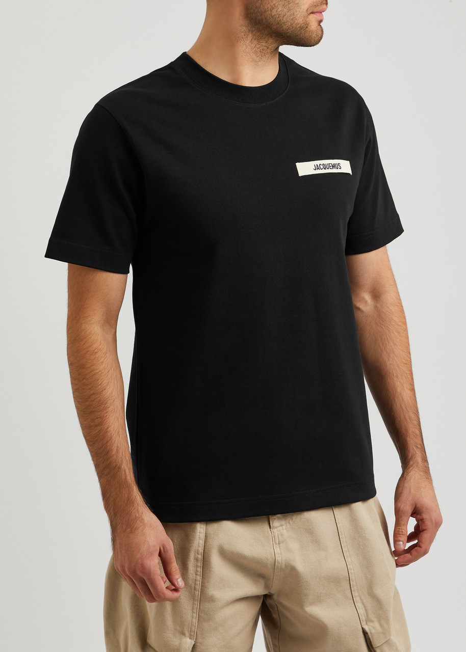 Shop Jacquemus Le T-shirt Gros Grain Cotton T-shirt In Black