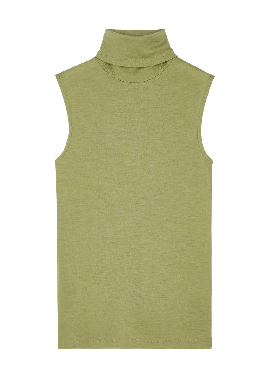 Rohe Roll-neck Wool Top In Sage