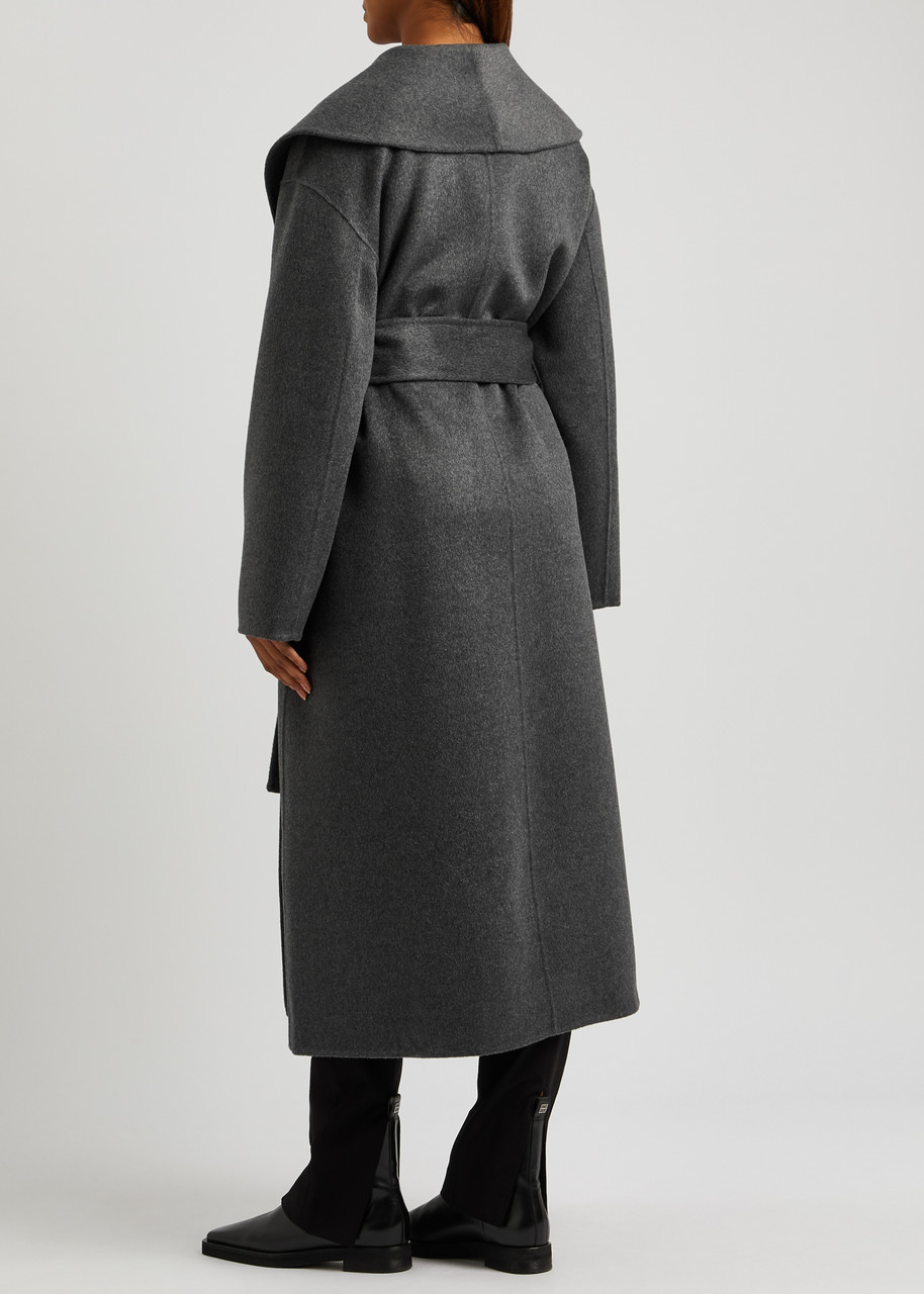  Aexae Wool-blend Wrap Coat - Grey - S (uk8-10 / S) 